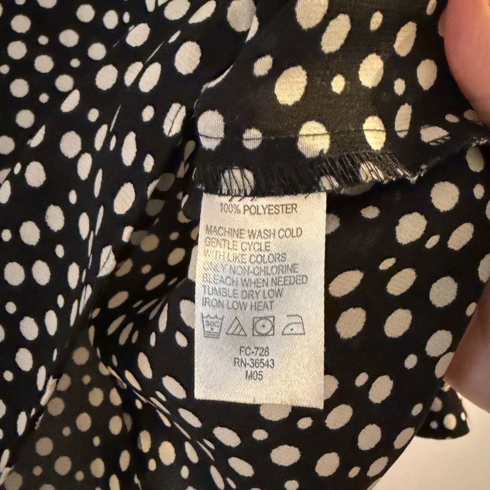 Izod Black and White Polka Dot Blouse - Picture 4 of 7